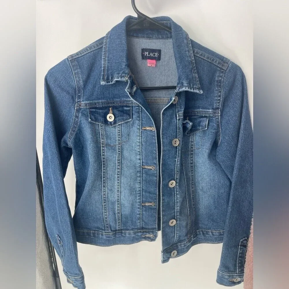 Kids‎ bundle girls of 2 size 10/12 jeans jacket and fuzzy pullover